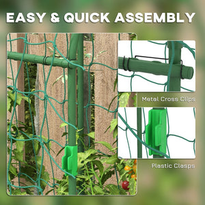English Elm Outsunny 6 Foot Arch Garden Trellis with Steel Frame and Net for Climbing Vegetables W2225P174510