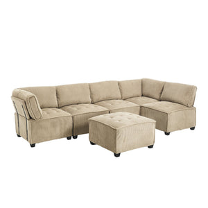 English Elm United We Win U-Shaped Modular Sectional Sofa - Cozy 6-Seat Couch With Reversible Chaise & Pet-Friendly Design W1568S00155-GIGA