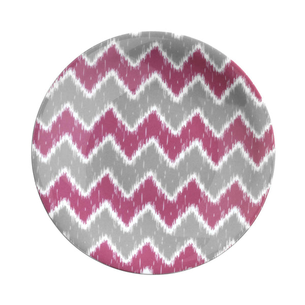 English Elm Zeugma 16-Piece Porcelain Dinnerware Set with Chevron Pattern, Microwave & Dishwasher Safe Durable Pink B029P333183