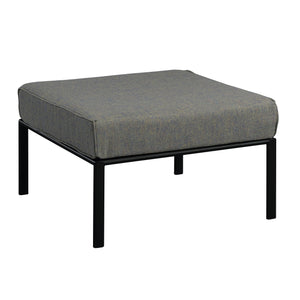 English Elm Grey Outdoor Ottoman with Metal Tube Legs - Waterproof, Fireproof, Anti-UV Fabric, Durable Patio Seat (31.5x29.5x13.2) B062P209338
