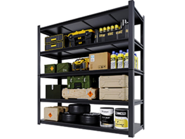 English Elm 59" Wide Black Metal Shelving Unit with Removable Dividers for Garage or Office T3625P455779