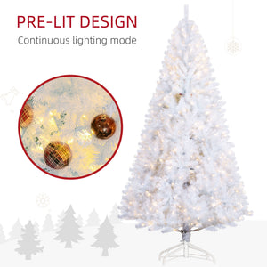 English Elm Homcom 7.5' Prelit Christmas Tree - Lifelike Douglas Fir With 500 Warm White Leds & 1346 Tips! W2225P249689