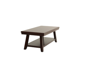 English Elm New Walnut Finish 1pc Coffee Table with Open Shelf, 47"x24" Modern Walnut Veneer Top & Solid Legs B011P396185