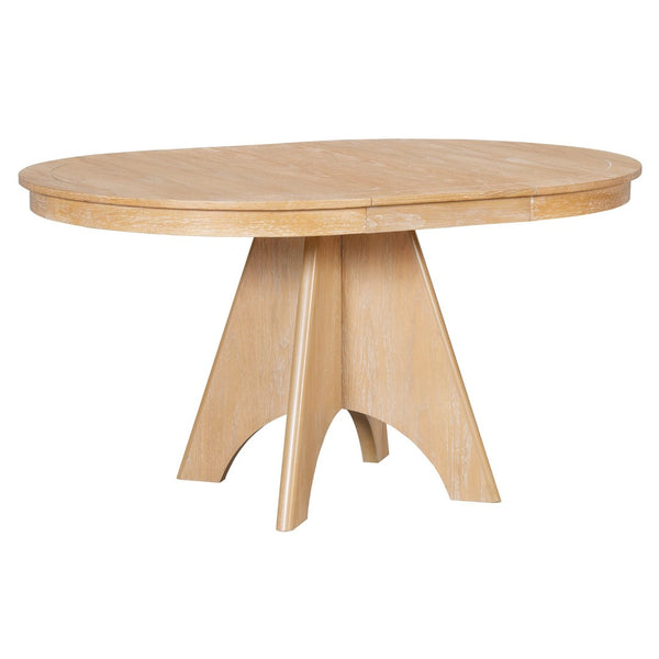 English Elm Trexm Rustic Farmhouse Extendable Dining Table Oak Veneer Drop Leaf Seats Six Natural Wood Wash N715P399861D