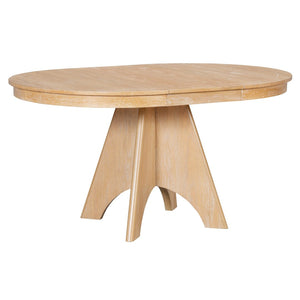 English Elm Trexm Rustic Farmhouse Extendable Dining Set Seats Six with Upholstered Rubberwood Chairs Natural Wood Wash ST000152AAD