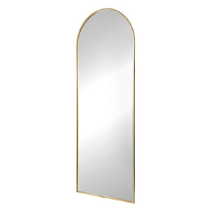 English Elm 28x1x74" Celine Gold Arch Mirror — Full-Length Rounded Arch Frame, Lean or Wall-Mount, Elegant Focal Piece W2078P195625