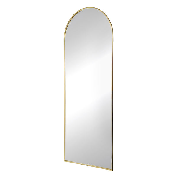 English Elm 28x1x74" Celine Gold Arch Mirror — Full-Length Rounded Arch Frame, Lean or Wall-Mount, Elegant Focal Piece W2078P195625