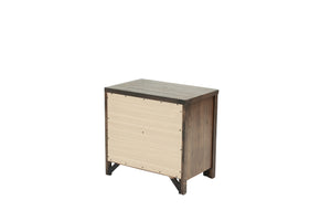 English Elm Oak Modern 1pc Nightstand with Two Soft-Close Drawers, Oak Veneer Bedside Storage Table 26x17x25" B011P244397