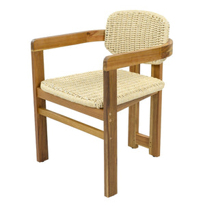 English Elm Outdoor Acacia and Rattan Armchair Set Two Ergonomic Seats for Patio Garden N719P431083N