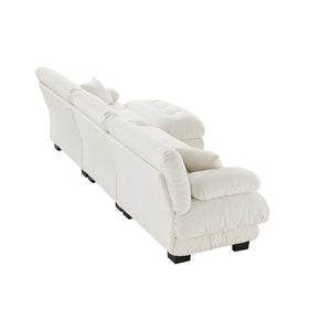 English Elm Luxury Modular Sectional Sofa: Oversized Chenille L-Shaped Cloud Couch With Convertible Ottoman W714S01002