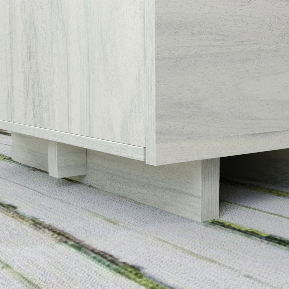 English Elm Desk, White corner work desk with smooth-glide drawers, file storage, durable engineered wood, 52" x 23" x 30" B356P367794