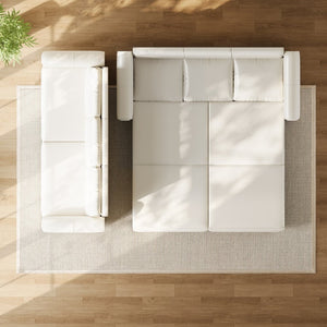 English Elm Chesterfield Velvet King Sleeper Sofa with Nailhead Trim and Rolled Arms for Living Room Beige+White W1885S00362