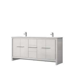 English Elm White Double Bath Vanity With Quartz Top & Chrome Faucet - Stylish Storage For Modern Bathrooms B2731P259519-GIGA