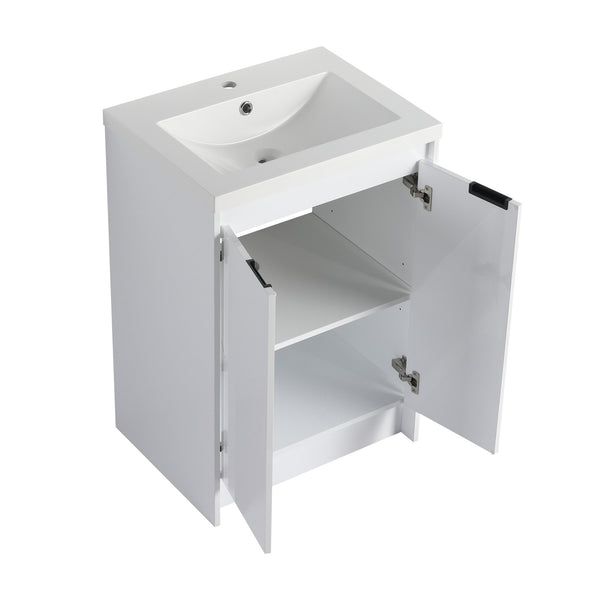 English Elm 36" Freestanding Bathroom Vanity With Resin Sink, Soft-Closing Doors & Ample Storage For Modern Spaces W999S00425