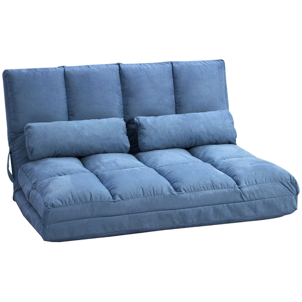English Elm Homcom Convertible Floor Sofa Chair Bed With Adjustable Backrest & Pillows - Space-Saving Comfort W2225P217473