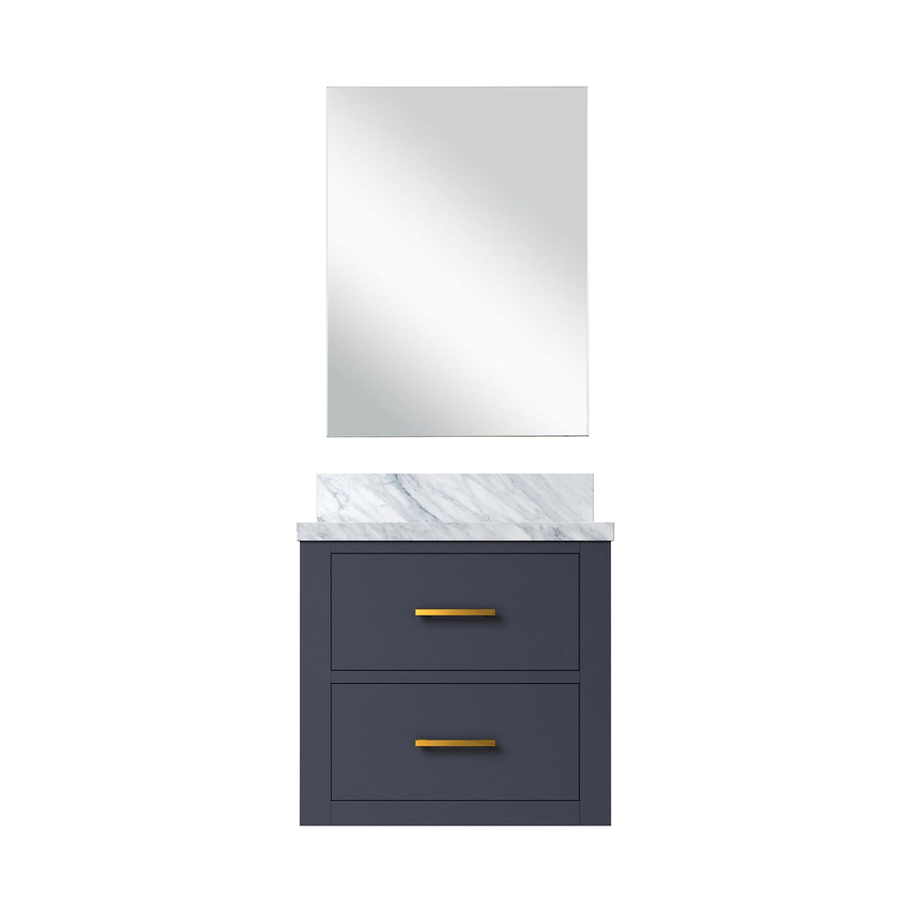 English Elm Blue Single Bath Vanity 20 in W x 18 in D with Acrylic Top, Soft-Close Wood Cabinet & 18 in Mirror B2731S01417