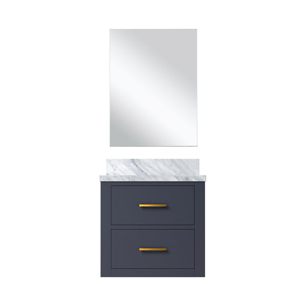 English Elm Blue Single Bath Vanity 20 in W x 18 in D with Acrylic Top, Soft-Close Wood Cabinet & 18 in Mirror B2731S01417