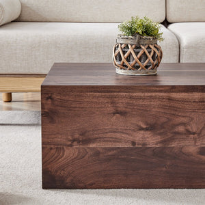 English Elm 39.3*23.6*12 Low Profile Walnut Mdf Coffee Table Modern Living Room Accent W1151P231619