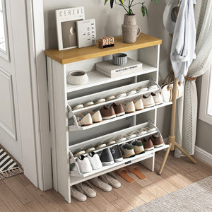 English Elm Multi-Functional Four-Layer Mdf Shoe Cabinet - Modern Minimalist Storage For Entryway Organization W3226P279088