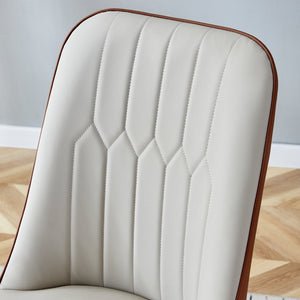 English Elm Table And Chair Set - 31.5" Modern Round Dining Table With Stylish Two-Tone Pu Chairs For Versatile Living W1151S02484-GIGA