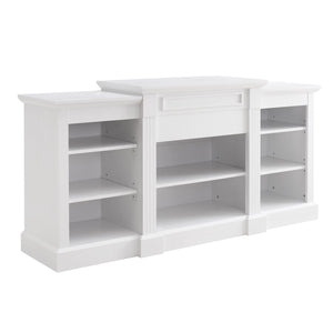 English Elm Media Console Table White 65.75" TV Stand with Adjustable Shelves, Cable Management, Large Storage Cabinet W1758P252336