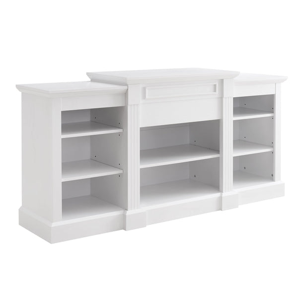 English Elm Media Console Table White 65.75" TV Stand with Adjustable Shelves, Cable Management, Large Storage Cabinet W1758P252336
