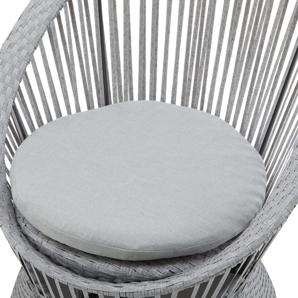 English Elm Christopher Knight Home® - 26.7" Modern Swivel Wicker Lounge Chair with Weather-Resistant PE Rattan, Iron Frame, Plush Cushion Comfort Silver grey N767P237032G