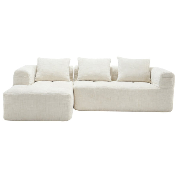 English Elm United We Win Modular L-Shaped Sectional Sofa - Soft Chenille, Tool-Free Setup, Modern Design & Storage W1568S00150-GIGA