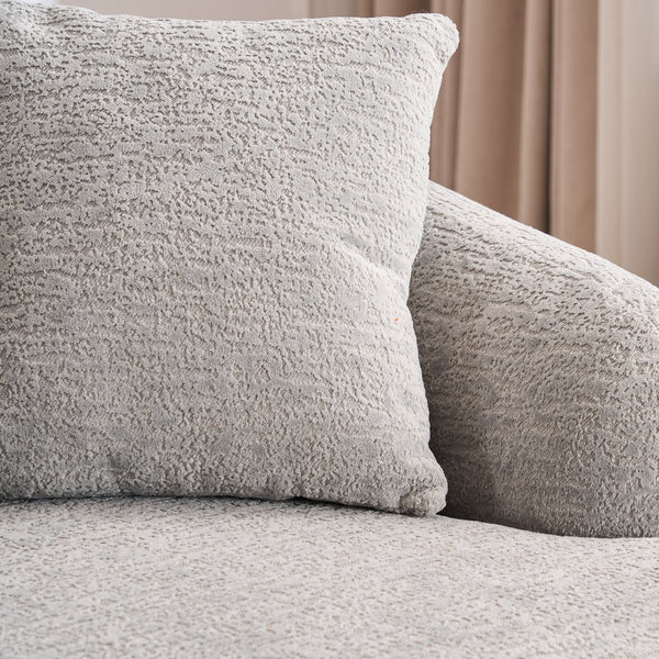 English Elm Boneless L-Shape Sectional Sofa with Curved Chaise Modern Modular Chenille Couch 30D Foam Comfort Lounge Elegance for Living Room Apartments Light Gray W2231S00010