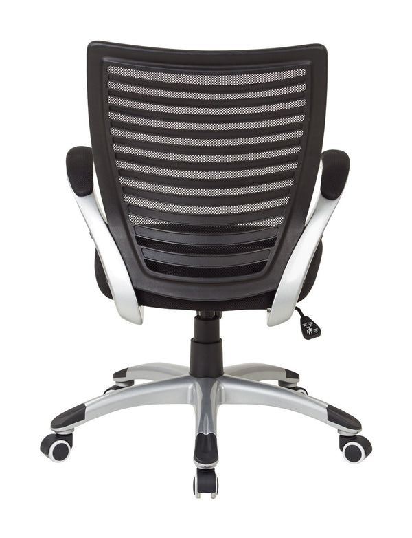 OSP Home Furnishings Mesh Back Managers Chair with Lumbar Support Padded Seat and Ergonomic Controls EMH69096-3