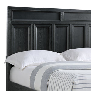 English Elm Wallace & Bay - Ebony Queen Storage Bed with 2 Deep Footboard Drawers, Black Wood Frame, Durable Classic Design B361S00023