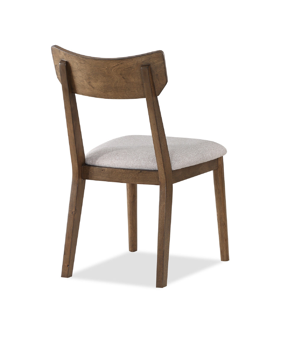 English Elm 4pc Mid-Century Plush Gray Upholstered Dining Chairs with Sculpted Backrest and Warm Wood Finish B011P381498