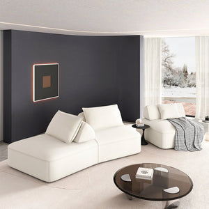 English Elm 139" Modern Oversized Modular Sectional Sofa Set - Fluffy Chenille Upholstery, Deep Seats, Removable Backrests, Plush Pillows, No Assembly Required Beige W3219S00001