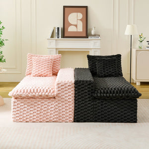 English Elm Luxury Color-Block Turtle Velvet Sofa - Modular Design For Stylish Living Room Comfort & Flexibility P1 W3371S00048-GIGA
