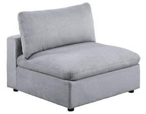 English Elm Dark Gray Modular 7-Piece Sectional Set With Soft Corduroy Upholstery For Cozy Living Spaces B011S01334