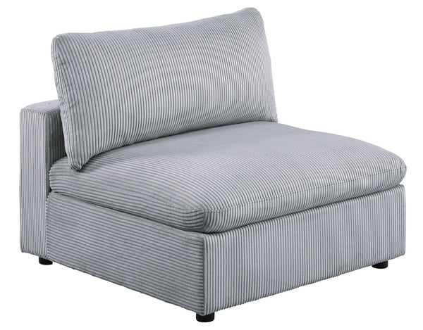 English Elm Dark Gray Modular 7-Piece Sectional Set With Soft Corduroy Upholstery For Cozy Living Spaces B011S01334