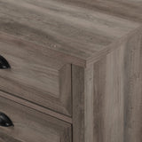 English Elm Walker Edison - Transitional Farmhouse Framed 3-Drawer Nightstand With Cup Handles - Grey Wash