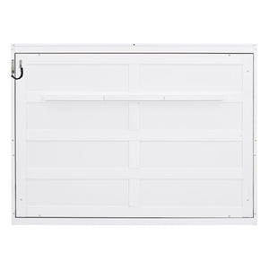 English Elm Full Size Murphy Wall Bed with Cabinet Dual Piston Folding Mechanism for Studio Spaces White LP000664AAK-2