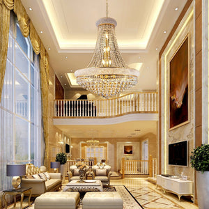 English Elm 28-Inch Gold Crystal Chandelier 15-Light French Empire Ceiling Light with 3000K LEDs, Dimmable Elegance W2869P411746