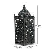 Christopher Knight Home® - Noble House - Jenera Shabby Chic Handcrafted Large Iron Decorative Lantern, Black Patina