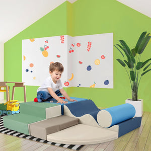 English Elm Soft Foam Toddler Climbing Playset Six Piece Indoor Active Crawling Structure for Kids N710P223031D