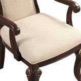 English Elm Madsanor Beige and Brown Arm Chairs With Upholstered Seat (Set Of 2)