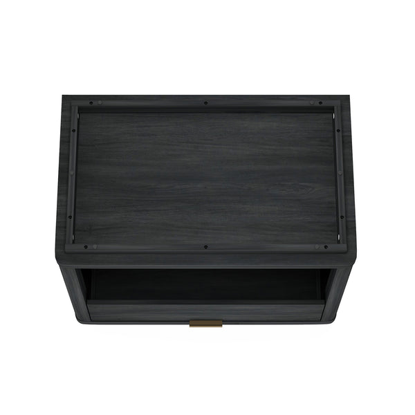 English Elm Evelyn 32" Charcoal Gray Nightstand With Modern Design, 1-Drawer & Open Shelf For Easy Storage B365P398529