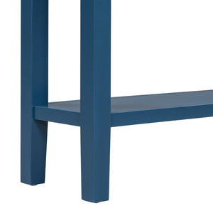 English Elm U_style Contemporary Console Table with 4 Drawers Pine Legs Open Shelf Foyer N711P218638V