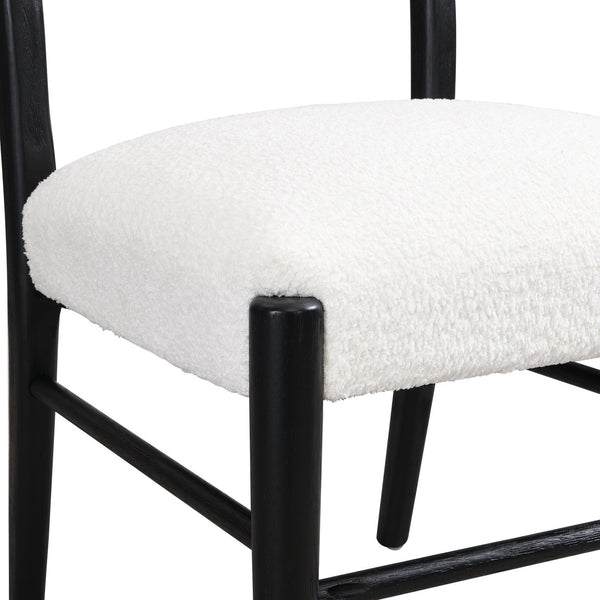 English Elm Christopher Knight Home® - BLACK Beige Dining Chair Set of 2 - Farmhouse Ladder Back Upholstered Rubberwood Seats, Tapered Legs, Cozy Rustic Style N771P192288B