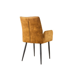 English Elm Modern Velvet Dining Chairs Set - Ergonomic Comfort With Stylish Iron Frames In Vibrant Mustard Yellow N842P284568Y