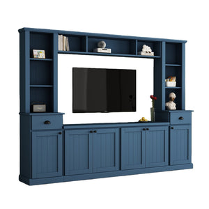 English Elm Minimalist Modular Wall Unit Four Piece Entertainment System Fits Tvs up to 75 Inches SD000031AAC