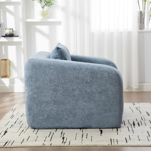 English Elm 40" Chenille Cloud Floor Chair Convertible Sleeper Sofa Lounge for Dorm Apartment Bedroom Light Blue W3118P388897