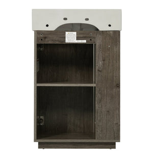 English Elm [video]21.6" Freestanding Bathroom Vanity Ceramic Sink Wavy Door Mdf Cabinet Small Bath Dark Grey N729P285503G