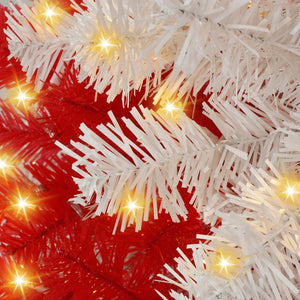 English Elm 6ft Candy Cane Christmas Tree with 300 Warm White LEDs, 904 Bendable Branches, Easy Assemble Joyfully Festive Decor N710P181789J